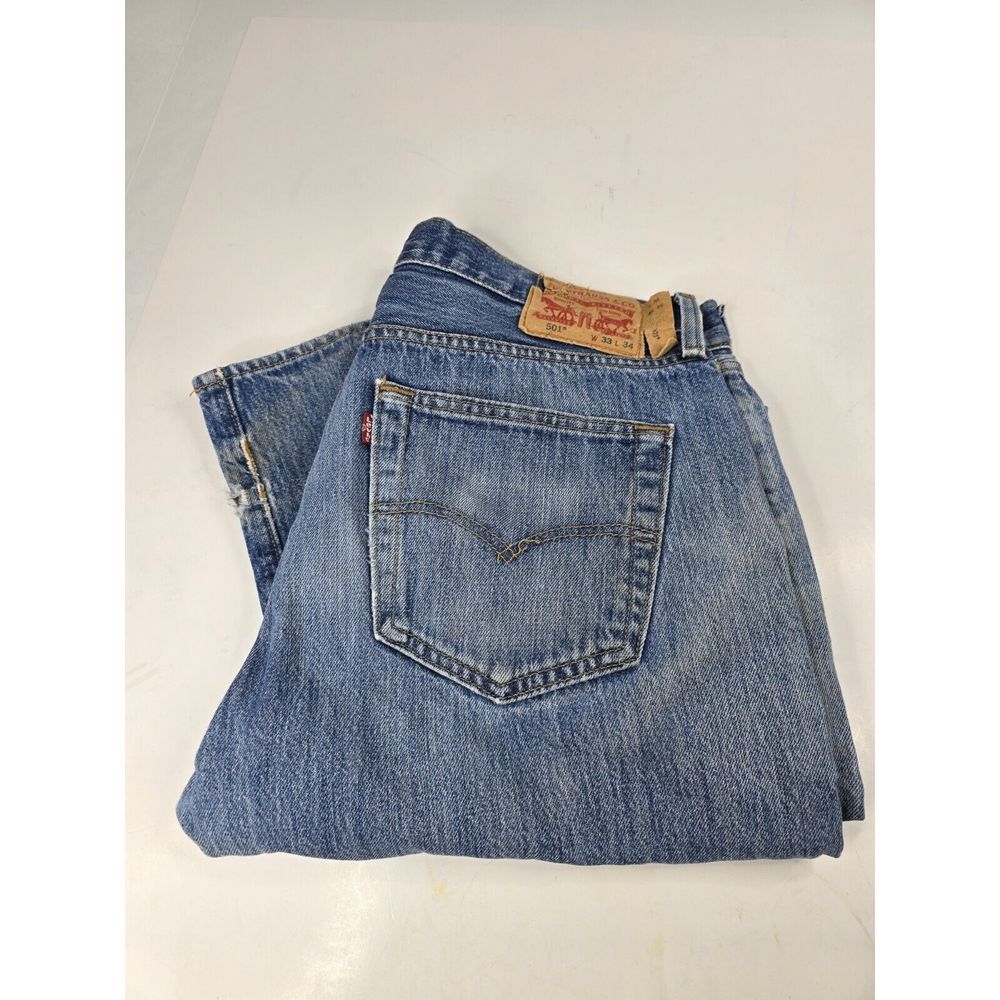 Vtg Levi's 501 xx Mens 33x34 Button Fly Jeans 90s Y2K Western Denim Stylish